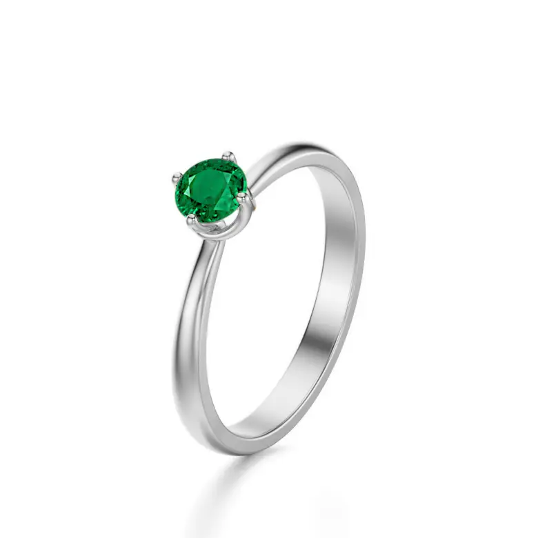 Pierścionek z białego złota ze szmaragdem AJPZ_066